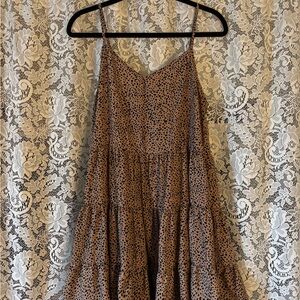 Brown Spotted Women's Babydoll Dress